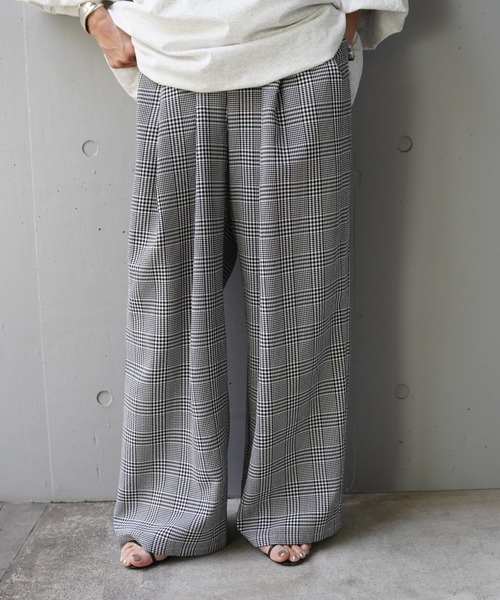 YENN(イエン)の「YENN(イエン)PLAID TUCK EASY PT(その他パンツ・レディース・グレー/グリーン・36/38)」の4枚目の写真