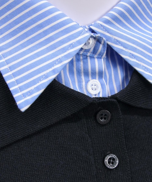 clear（クリア）の「【U.S. POLO ASSN.】clear 別注 布帛ドッキングダブルカラーニットトップス（ニット/セーター・レディース・アイボリー/ネイビー/ブラック・F）」の13枚目の写真