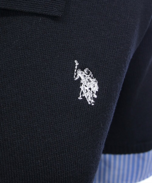 clear（クリア）の「【U.S. POLO ASSN.】clear 別注 布帛ドッキングダブルカラーニットトップス（ニット/セーター・レディース・アイボリー/ネイビー/ブラック・F）」の14枚目の写真