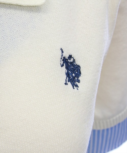 clear（クリア）の「【U.S. POLO ASSN.】clear 別注 布帛ドッキングダブルカラーニットトップス（ニット/セーター・レディース・アイボリー/ネイビー/ブラック・F）」の16枚目の写真
