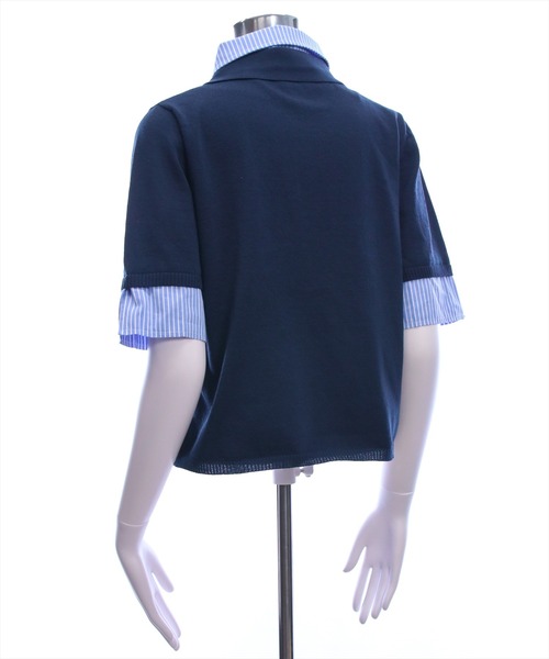 clear（クリア）の「【U.S. POLO ASSN.】clear 別注 布帛ドッキングダブルカラーニットトップス（ニット/セーター・レディース・アイボリー/ネイビー/ブラック・F）」の21枚目の写真