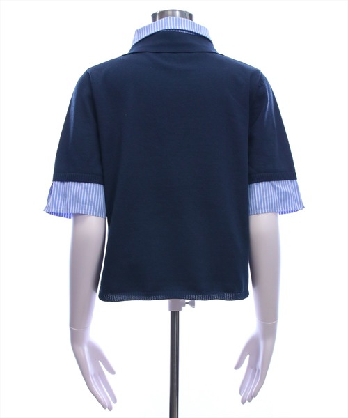 clear（クリア）の「【U.S. POLO ASSN.】clear 別注 布帛ドッキングダブルカラーニットトップス（ニット/セーター・レディース・アイボリー/ネイビー/ブラック・F）」の22枚目の写真