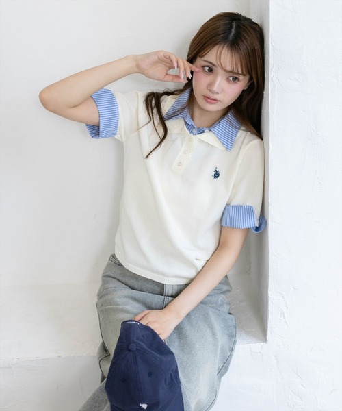 U.S. POLO ASSN. clear — шёлковая панель, докинг-карандаш, топ с коротким рукавом