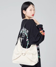 Little sunny bite（リトルサニーバイト）の「littlesunnybite/リトルサニーバイト/ribbon canvas bag（ショルダーバッグ）」