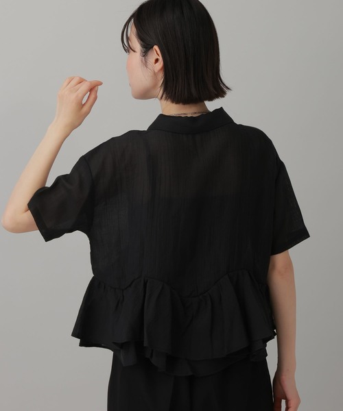 LAKOLE(ラコレ)の「ヘムフリルシアーシャツ / 888998(シャツ/ブラウス・レディース・ブルー/ブラック/ブラウン/オフホワイト・FREE)」の21枚目の写真