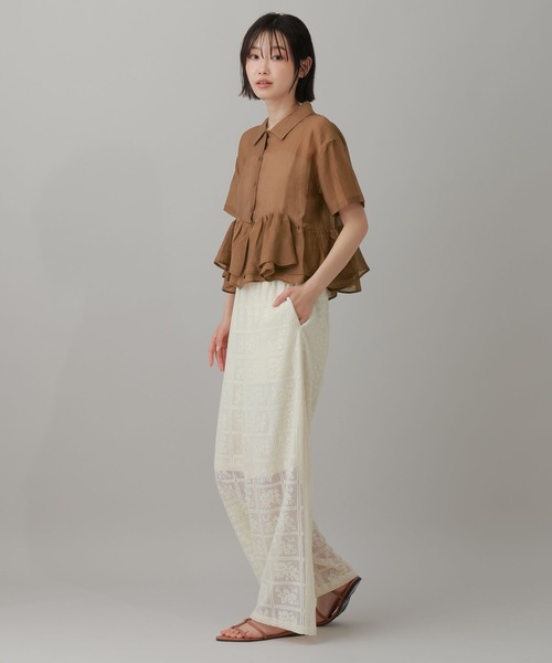 LAKOLE(ラコレ)の「ヘムフリルシアーシャツ / 888998(シャツ/ブラウス・レディース・ブルー/ブラック/ブラウン/オフホワイト・FREE)」の13枚目の写真