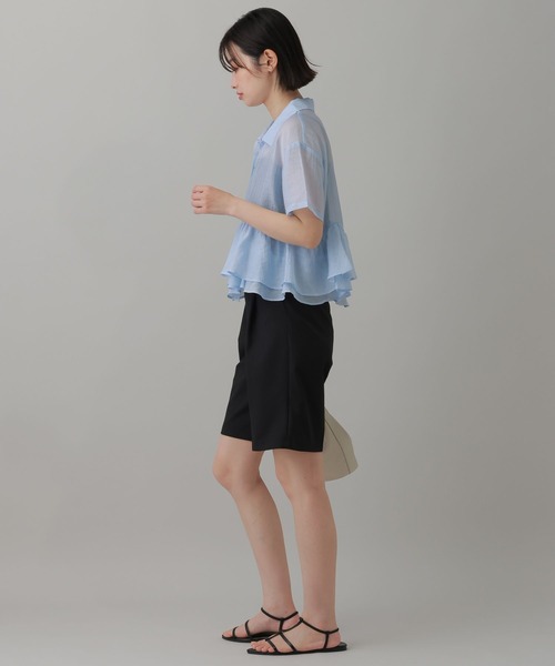 LAKOLE(ラコレ)の「ヘムフリルシアーシャツ / 888998(シャツ/ブラウス・レディース・ブルー/ブラック/ブラウン/オフホワイト・FREE)」の8枚目の写真