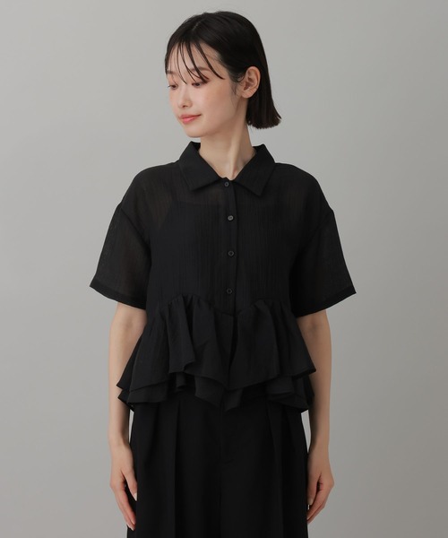 LAKOLE(ラコレ)の「ヘムフリルシアーシャツ / 888998(シャツ/ブラウス・レディース・ブルー/ブラック/ブラウン/オフホワイト・FREE)」の5枚目の写真