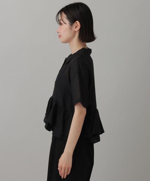 LAKOLE(ラコレ)の「ヘムフリルシアーシャツ / 888998(シャツ/ブラウス・レディース・ブルー/ブラック/ブラウン/オフホワイト・FREE)」の6枚目の写真
