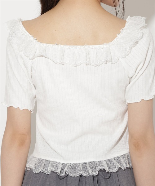 WILLSELECTION(ウィルセレクション)の「レースフリルカットトップス(Tシャツ/カットソー・レディース・ブラック/ネイビー/オフホワイト/ピンク・FREE)」の13枚目の写真