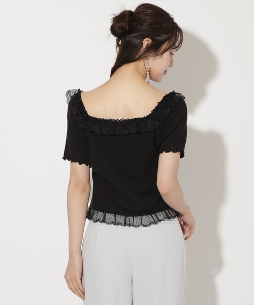 WILLSELECTION(ウィルセレクション)の「レースフリルカットトップス(Tシャツ/カットソー・レディース・ブラック/ネイビー/オフホワイト/ピンク・FREE)」の7枚目の写真