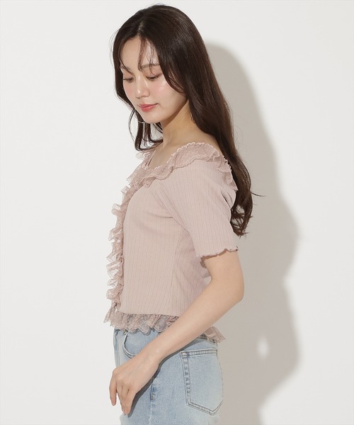 WILLSELECTION(ウィルセレクション)の「レースフリルカットトップス(Tシャツ/カットソー・レディース・ブラック/ネイビー/オフホワイト/ピンク・FREE)」の22枚目の写真