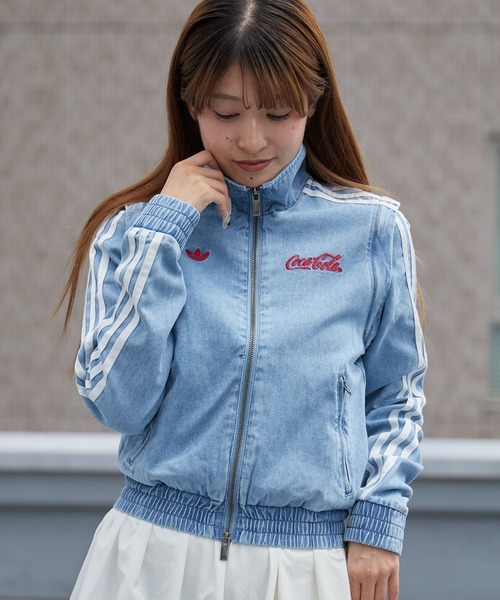 adidas デニムジャケット　ホワイト　レディース adidas/アディダス ORI FIREBIRD REG DENIM オリ ファイヤーバード