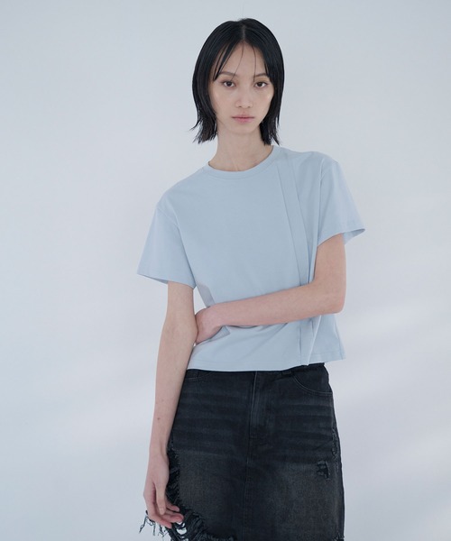 Nora Lily elle(ノラリリーエル)の「hazy tee(Tシャツ/カットソー・レディース・ホワイト/ブラック/ライトブルー・FREE)」の18枚目の写真