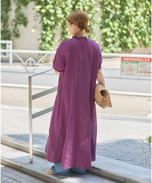 JOURNAL STANDARD(ジャーナルスタンダード)の「インディア コットンリネンメッシュワンピース(ワンピース・レディース・パープル/ブラック・FREE)」の19枚目の写真