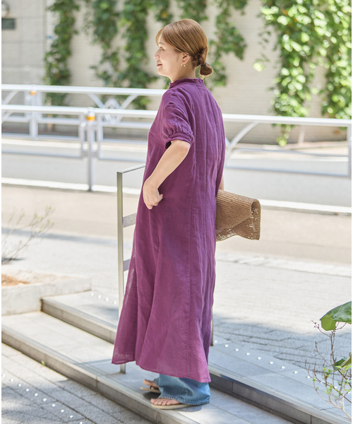 JOURNAL STANDARD(ジャーナルスタンダード)の「インディア コットンリネンメッシュワンピース(ワンピース・レディース・パープル/ブラック・FREE)」の20枚目の写真