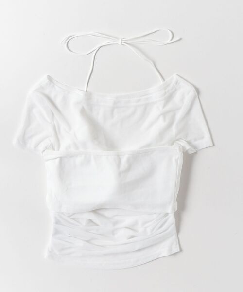 tinkerend(ティンカーエンド)の「【3点セット】Sheer Neck Off-shoulder Top / シースルーネックオフショルダートップ(Tシャツ/カットソー・レディース・ブラック/ホワイト・FREE)」の21枚目の写真
