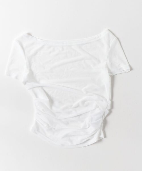 tinkerend(ティンカーエンド)の「【3点セット】Sheer Neck Off-shoulder Top / シースルーネックオフショルダートップ(Tシャツ/カットソー・レディース・ブラック/ホワイト・FREE)」の22枚目の写真