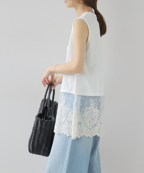JOURNAL STANDARD relume(ジャーナルスタンダード レリューム)の「チュールレースヘムチュニック(チュニック・レディース・アイボリー/ブラック・FREE)」の16枚目の写真