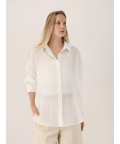 ACUD(アクド)の「Relaxed Tencel Shirt _Ivory(シャツ/ブラウス・レディース・オフホワイト・FREE)」の2枚目の写真