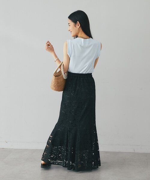 La boutique BonBon(ラブティックボンボン)の「【miki監修】レースマーメイドマキシスカート(スカート・レディース・グレー/ブラック/オフホワイト・36/34/38)」の12枚目の写真