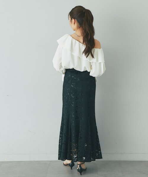 La boutique BonBon(ラブティックボンボン)の「【miki監修】レースマーメイドマキシスカート(スカート・レディース・グレー/ブラック/オフホワイト・36/34/38)」の14枚目の写真