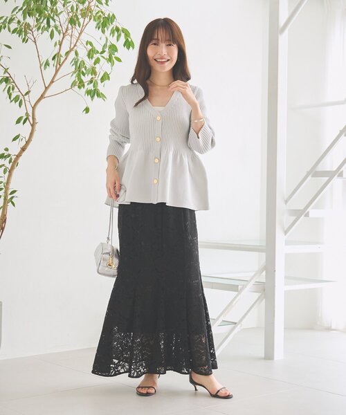 La boutique BonBon(ラブティックボンボン)の「【miki監修】レースマーメイドマキシスカート(スカート・レディース・グレー/ブラック/オフホワイト・36/34/38)」の15枚目の写真