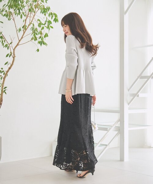 La boutique BonBon(ラブティックボンボン)の「【miki監修】レースマーメイドマキシスカート(スカート・レディース・グレー/ブラック/オフホワイト・36/34/38)」の17枚目の写真