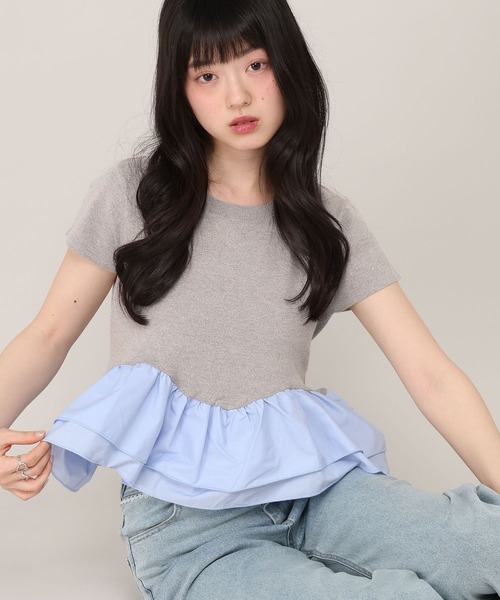 Heather(ヘザー)の「ビジューフリルニットプルオーバー 1045819(ニット/セーター・レディース・アイボリー/ブラック/グレー・FREE)」の17枚目の写真