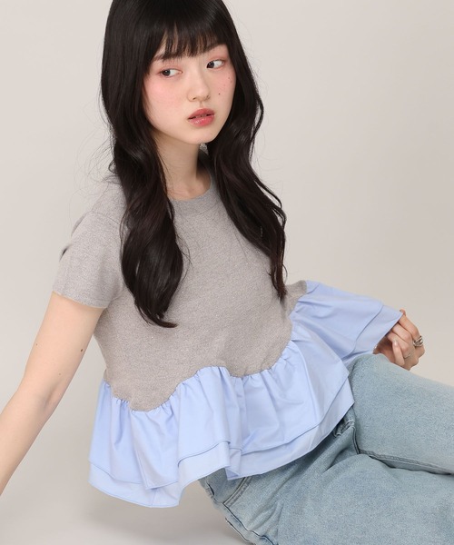 Heather(ヘザー)の「ビジューフリルニットプルオーバー 1045819(ニット/セーター・レディース・アイボリー/ブラック/グレー・FREE)」の18枚目の写真