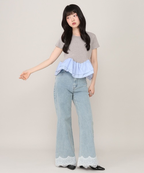 Heather(ヘザー)の「ビジューフリルニットプルオーバー 1045819(ニット/セーター・レディース・アイボリー/ブラック/グレー・FREE)」の19枚目の写真