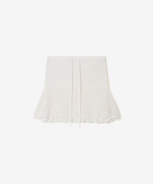 YEARNING（イヤニング）の「LAYERED RUFFLE KNIT MINI SKIRT, IVORY（スカート・レディース・その他・FREE）」の5枚目の写真