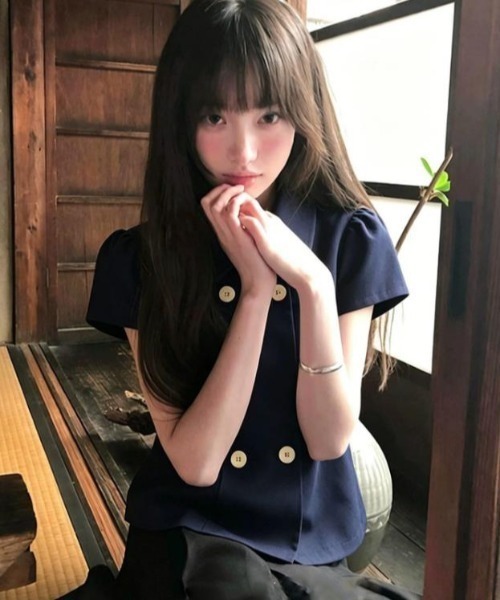semplice（センプリチェ）の「シャツ【韓国ファッション】（シャツ/ブラウス・レディース・ネイビー・S/M/L/XL）」の7枚目の写真