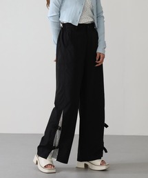 .works裾メッシュ切替ワイドパンツ
