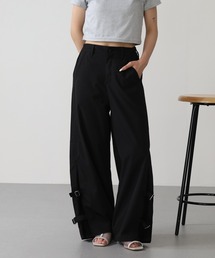 .works裾メッシュ切替ワイドパンツ