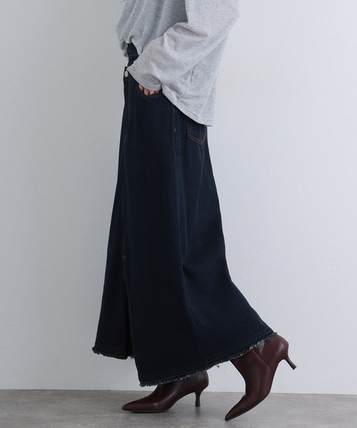 ElegChic(エレグシック)の「アシメウエストラップ風デニムスカート(デニムスカート・レディース・ネイビー系/ネイビー・XL/4L/L/XXL/M)」の14枚目の写真
