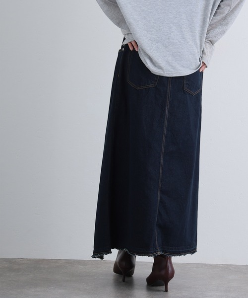 ElegChic(エレグシック)の「アシメウエストラップ風デニムスカート(デニムスカート・レディース・ネイビー系/ネイビー・XL/4L/L/XXL/M)」の15枚目の写真