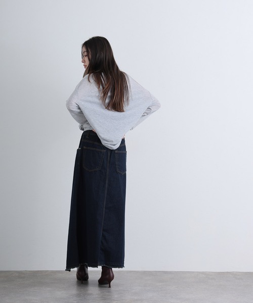 ElegChic(エレグシック)の「アシメウエストラップ風デニムスカート(デニムスカート・レディース・ネイビー系/ネイビー・XL/4L/L/XXL/M)」の19枚目の写真