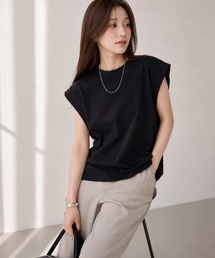 柔らかくて着心地がいい、フライスフレンチスリーブTシャツ
