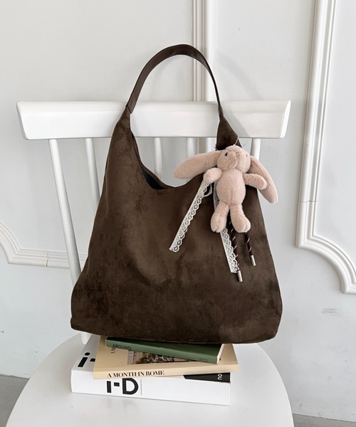 Loueme（ルエム）の「ベロアタッチPUハンドルトートバッグ（トートバッグ・レディース・ブラック/ブラウン/オリーブ/アイボリー/レッド/ピンク・FREE）」の10枚目の写真