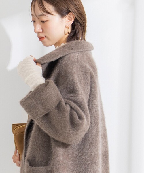 Rie Miller（リエミラー）の「ヤクリバー風ニットコート（その他アウター・レディース・ネイビー/ベージュ・38）」の15枚目の写真