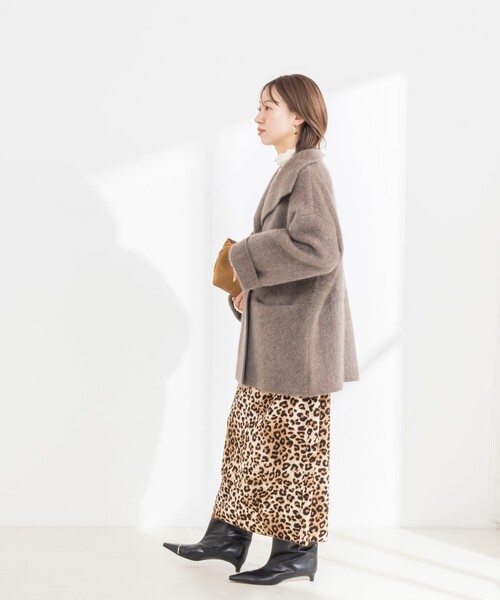 Rie Miller（リエミラー）の「ヤクリバー風ニットコート（その他アウター・レディース・ネイビー/ベージュ・38）」の20枚目の写真