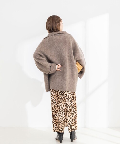 Rie Miller（リエミラー）の「ヤクリバー風ニットコート（その他アウター・レディース・ネイビー/ベージュ・38）」の21枚目の写真