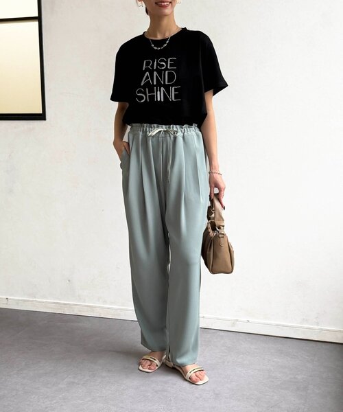 Chez toi(シェトワ)の「刺繍ロゴTシャツ(Tシャツ/カットソー・レディース・ブラウン/ホワイト/ブラック・FREE)」の11枚目の写真