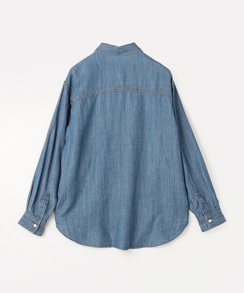 COMME CA Wardrobe(コムサワードローブ)の「〔 +サイズ 〕 テンセル/リネンデニム シャツ(シャツ/ブラウス・レディース・インディゴブルー/ライトインディゴブルー・13号)」の15枚目の写真