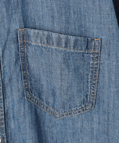 COMME CA Wardrobe(コムサワードローブ)の「〔 +サイズ 〕 テンセル/リネンデニム シャツ(シャツ/ブラウス・レディース・インディゴブルー/ライトインディゴブルー・13号)」の17枚目の写真