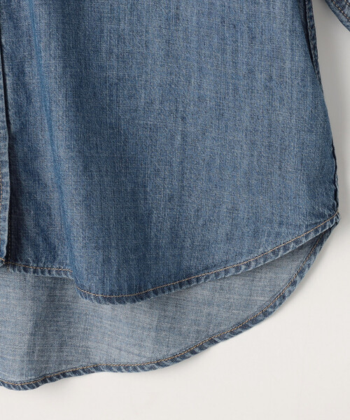 COMME CA Wardrobe(コムサワードローブ)の「〔 +サイズ 〕 テンセル/リネンデニム シャツ(シャツ/ブラウス・レディース・インディゴブルー/ライトインディゴブルー・13号)」の19枚目の写真
