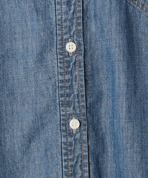 COMME CA Wardrobe(コムサワードローブ)の「〔 +サイズ 〕 テンセル/リネンデニム シャツ(シャツ/ブラウス・レディース・インディゴブルー/ライトインディゴブルー・13号)」の20枚目の写真