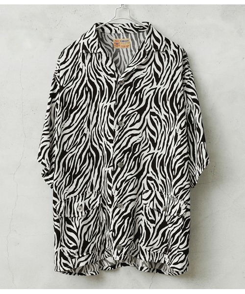WAIPER.inc(ワイパーインク)の「WAIPER×TOWN CRAFT TC26S013WP Zebra Pattern Rayon Beach Shirts レーヨンビーチシャツ(シャツ/ブラウス・メンズ・ホワイト系その他/ブラック系その他・M/L)」の1枚目の写真
