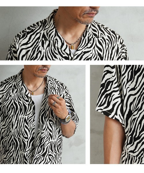 WAIPER.inc(ワイパーインク)の「WAIPER×TOWN CRAFT TC26S013WP Zebra Pattern Rayon Beach Shirts レーヨンビーチシャツ(シャツ/ブラウス・メンズ・ホワイト系その他/ブラック系その他・M/L)」の6枚目の写真
